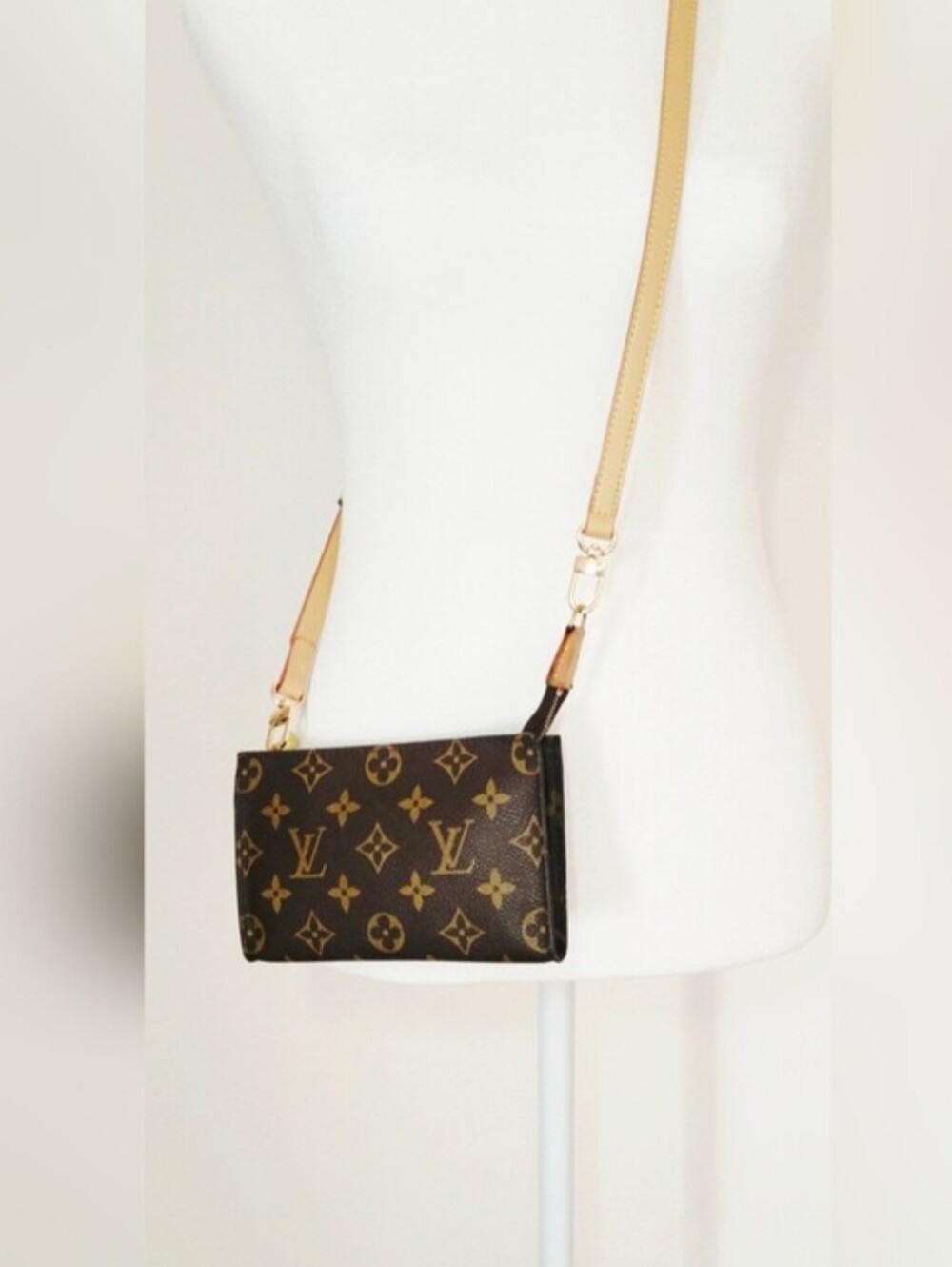 Authentic Louis Vuitton Pouch With Added A Long Strap
